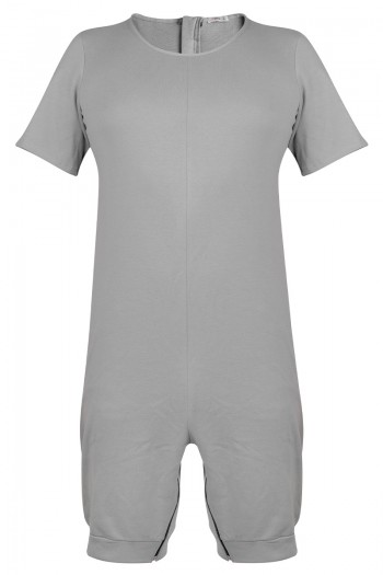 ALEX MEN'S JUMPSUIT WITH SHORT SLEEVES AND LEGS WITH ZIPPERS ON THE BACK AND CROTCH